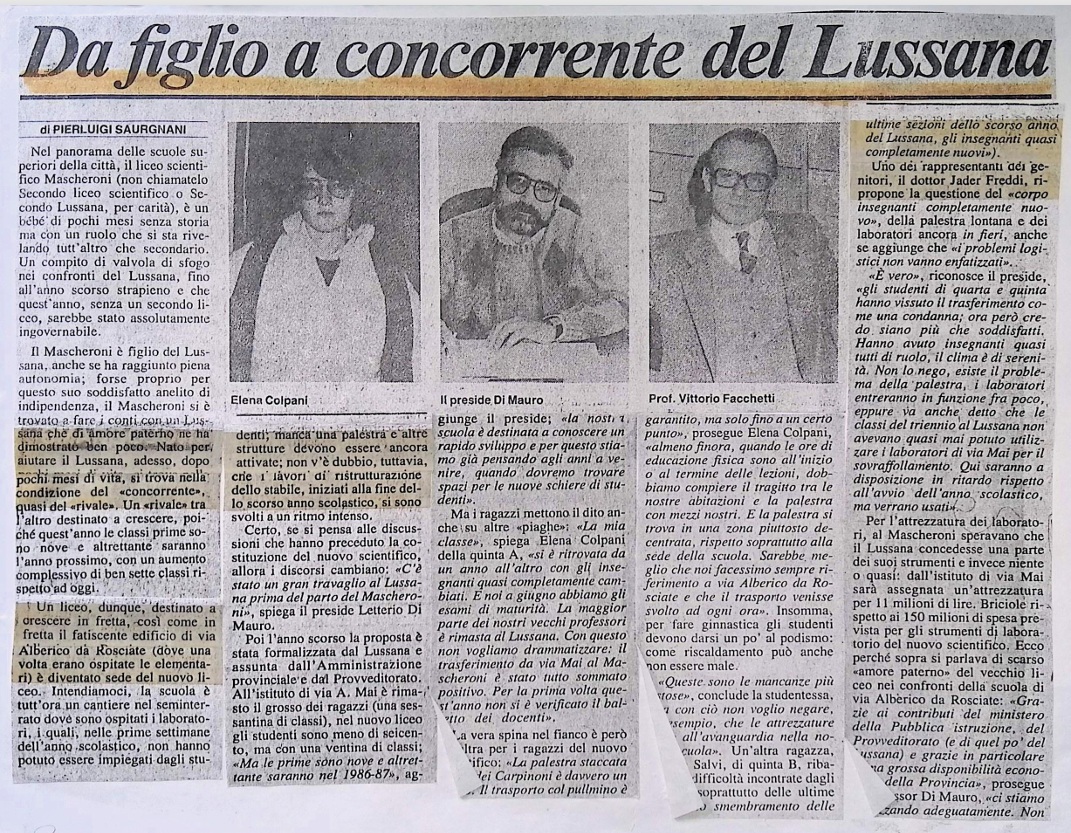 1985 1986 Da Figlio A Concorrente Del Lussana