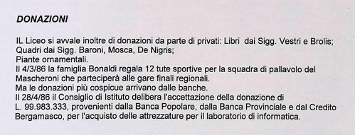 1985 1986 Donazioni