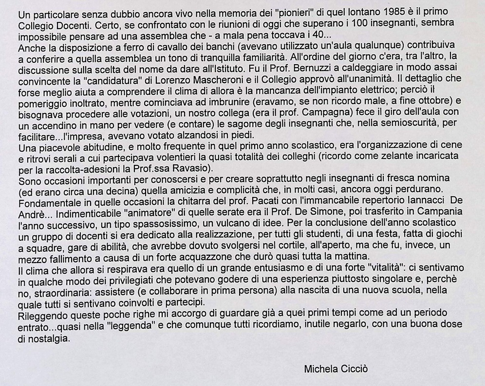 1985.00.00 I Primi Giorni Di Scuola (Michela Cicciò)