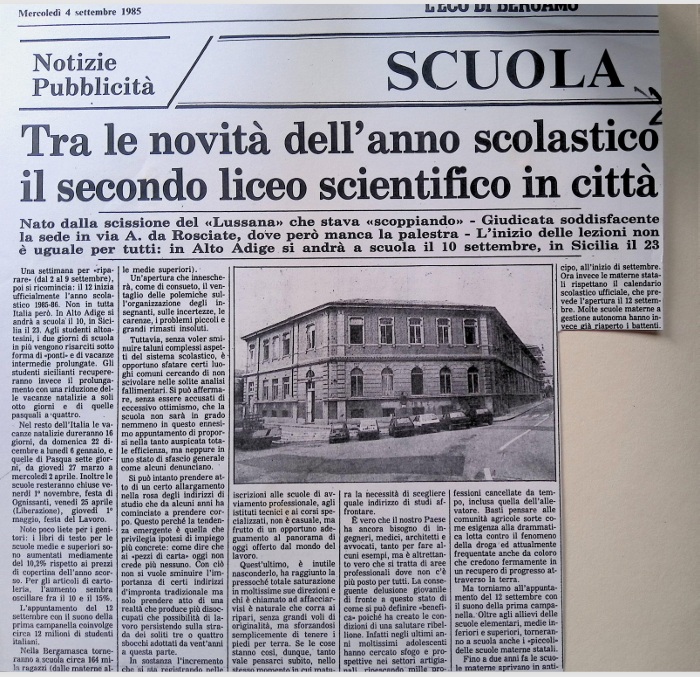 1985.09.04 Il Secondo Liceo Scientifico