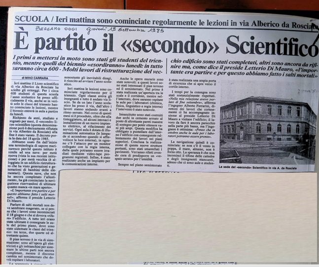 1985.09.19 E Partito Il Secondo Scientifico