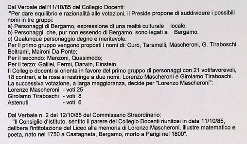 1985.10.12 Il 2° Liceo Scientifico Diventa Liceo Mascheroni