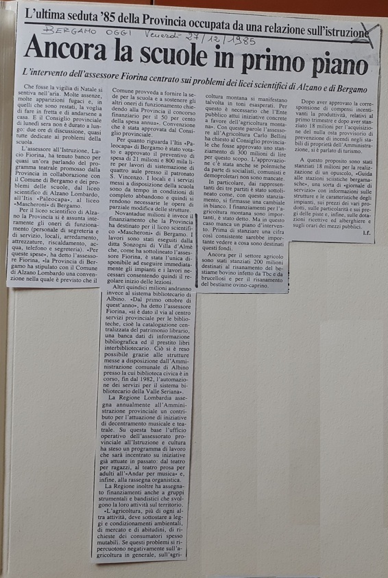 1985.12.27 Ancora Le Scuole In Primo Piano