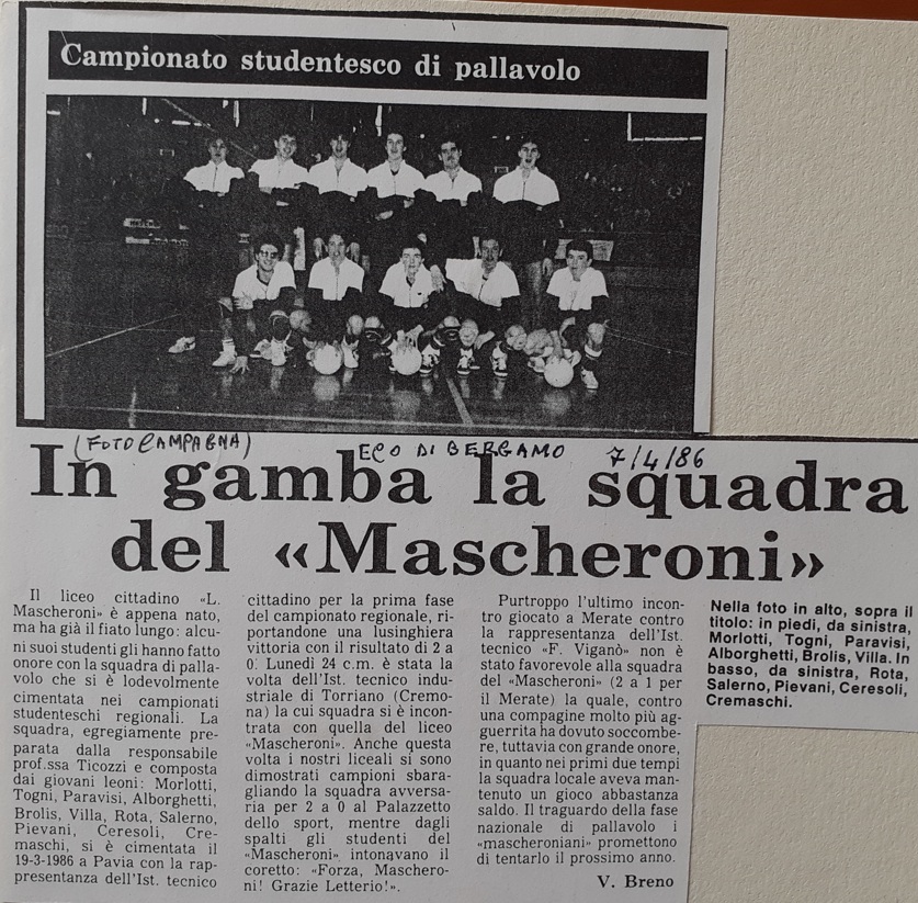 1986.04.07 In Gamba La Squadra Del Mascheroni
