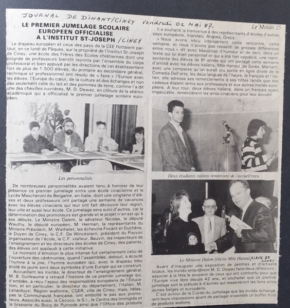 1987.05.00 Istitut San Joseph Ciney Rassegna Stampa