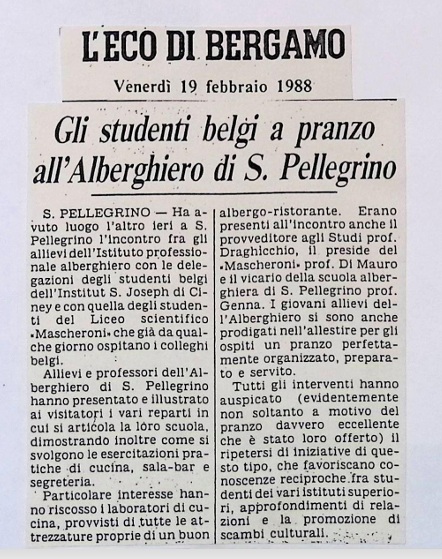 1988.02.19 Gli Studenti Belgi A Pranzo All Alberghiero Di S.Pellegrino
