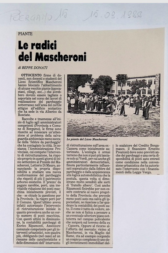 1989.09.15 Le Radici Del Mascheroni No All Abbattimento Delle Piante