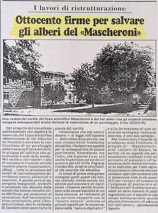 1989.09.15 Ottocento Firme Per Salvare Gli Alberi Del Mascheroni