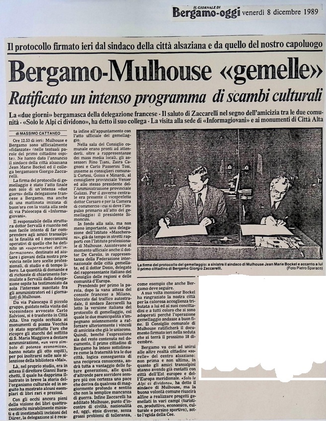 1989.12.08 Bergamo Mulhouse Gemelle Presenti Studenti Del Mascheroni