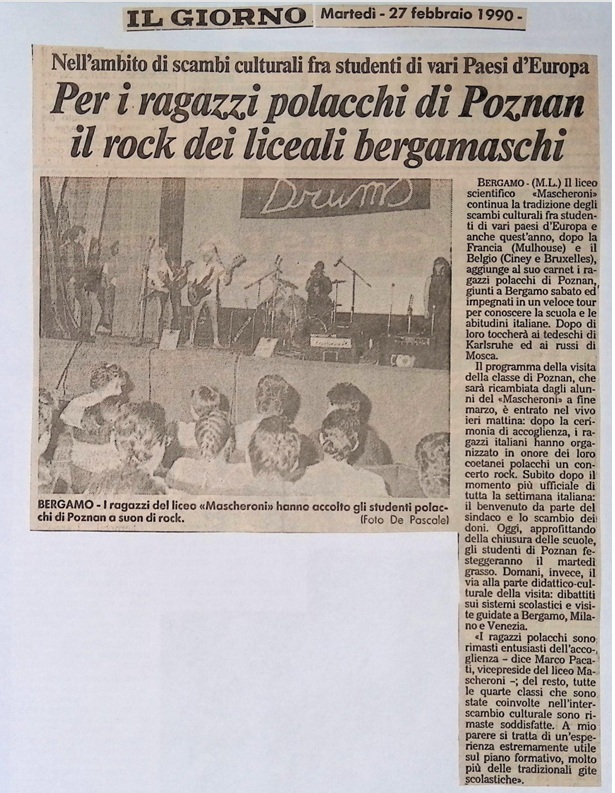 1990.02.27 Per I Ragazzi Polacchi Di Poznan Il Rock Dei Liceali Bergamaschi