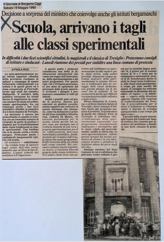 1990.05.19 Scuola, Arrivano I Tagli Alle Classi Sperimentali