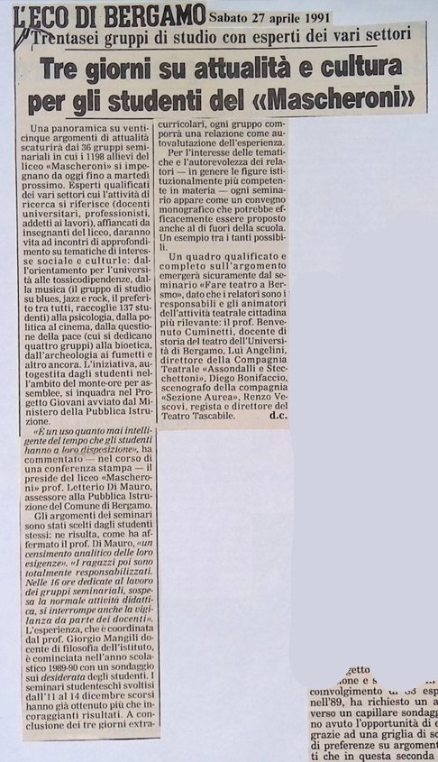 1991.04.27 Trentasei Gruppi Di Studio Con Esperti Dei Vari Settori