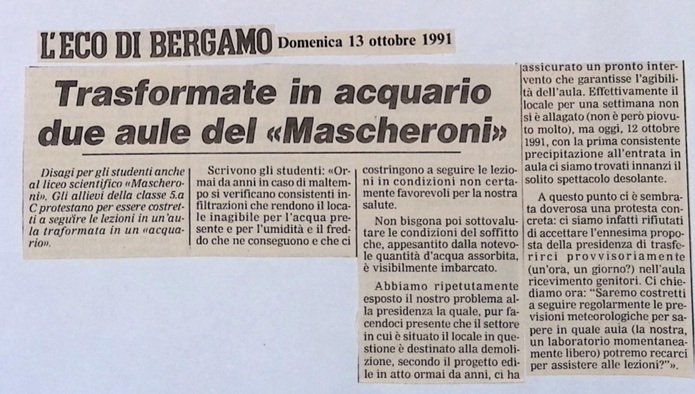 1991.10.13 Trasformate In Acquario Due Aule Del Mascheroni