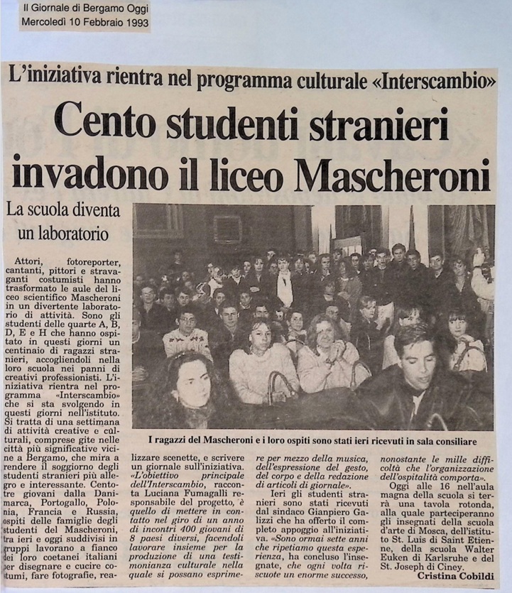1993.02.10 Cento Studenti Stranieri Invadono Il Liceo Mascheroni