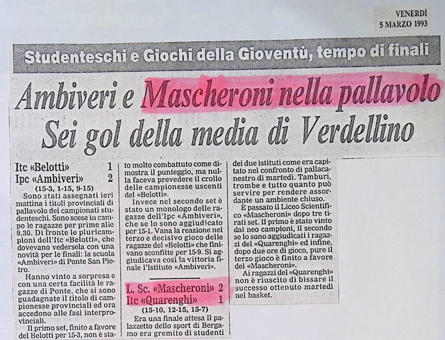 1993.03.05 Ambiveri E Mascheroni Nella Pallavolo