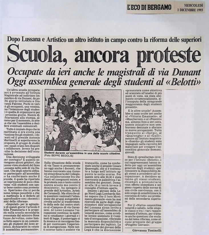 1993.12.01 Scuola, Ancora Proteste