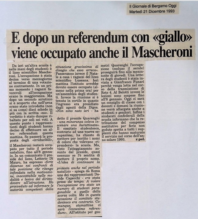 1993.12.21 E Dopo Un Referendum Con Giallo Viene Occupato Anche Il Mascheroni