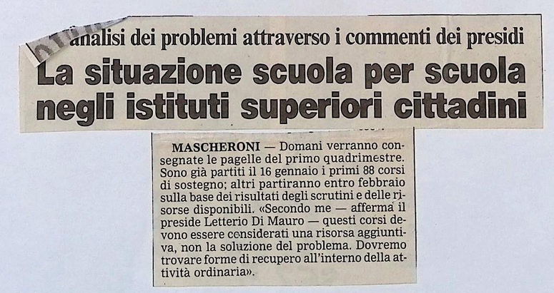 1995.02.10 La Situazione Scuola Per Scuola Negli Istituti Superiori Cittadini