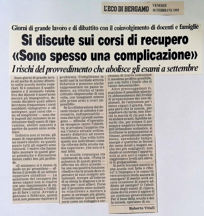 1995.02.10 Si Discute Sui Corsi Di Recupero. Sono Spesso Una Complicazione