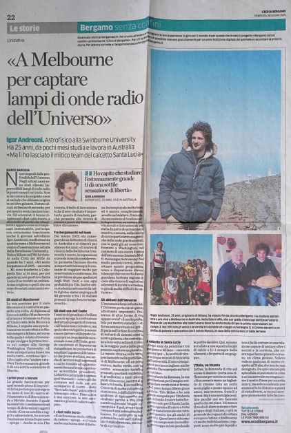 2016.06.28 A Melbourne Per Captare Lampi Di Onde Radio Dell Universo